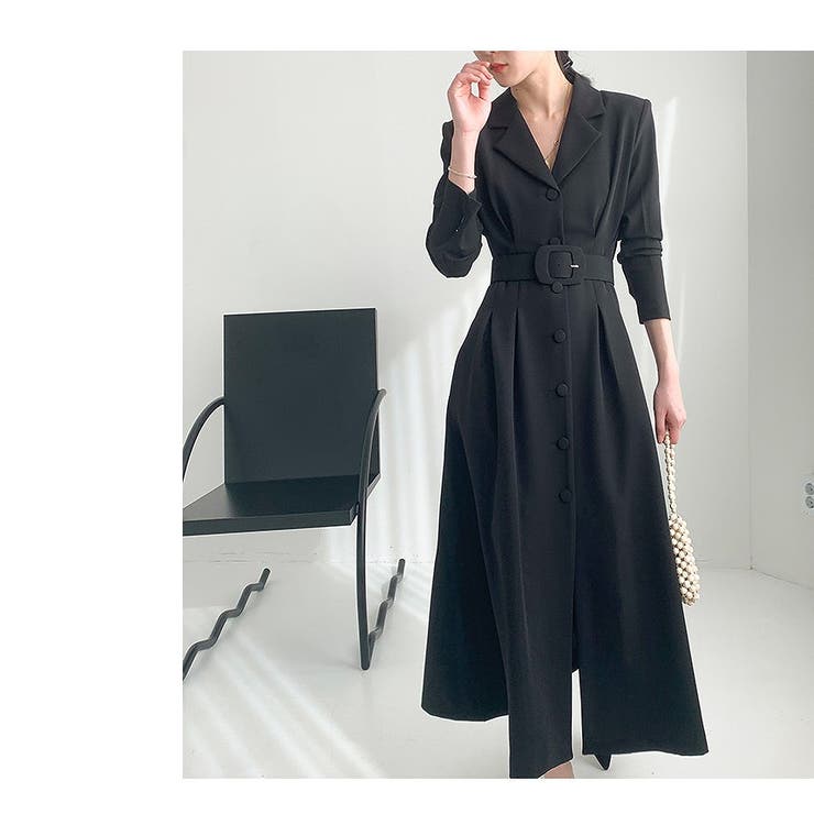 ロング襟付きシングルブレストワンピース | Ulysses | 詳細画像15 