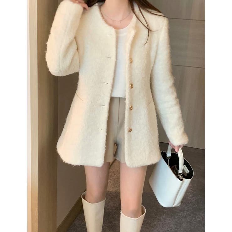 オフホワイト | クルーネックシングルブレストジャケット | Ulysses