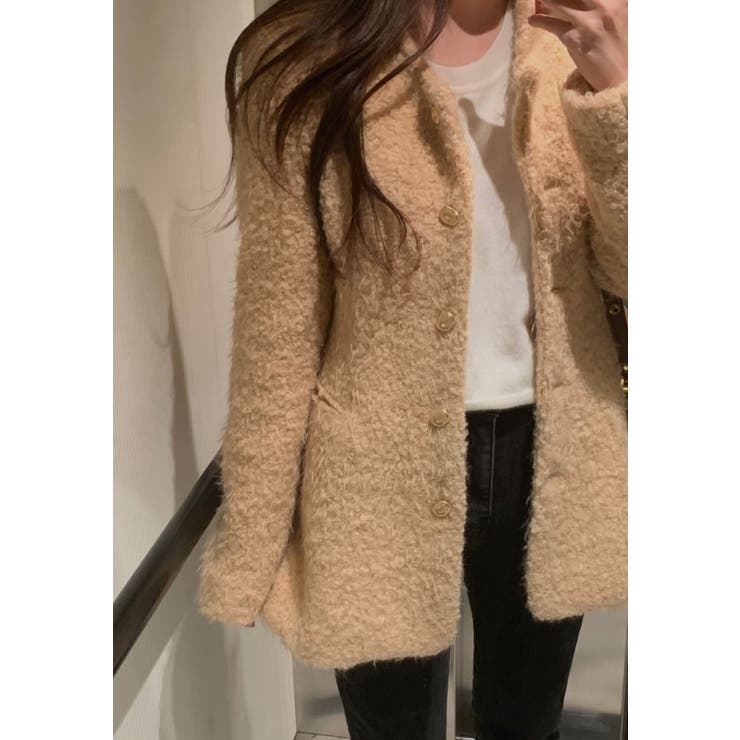 ベージュ | クルーネックシングルブレストジャケット | Ulysses