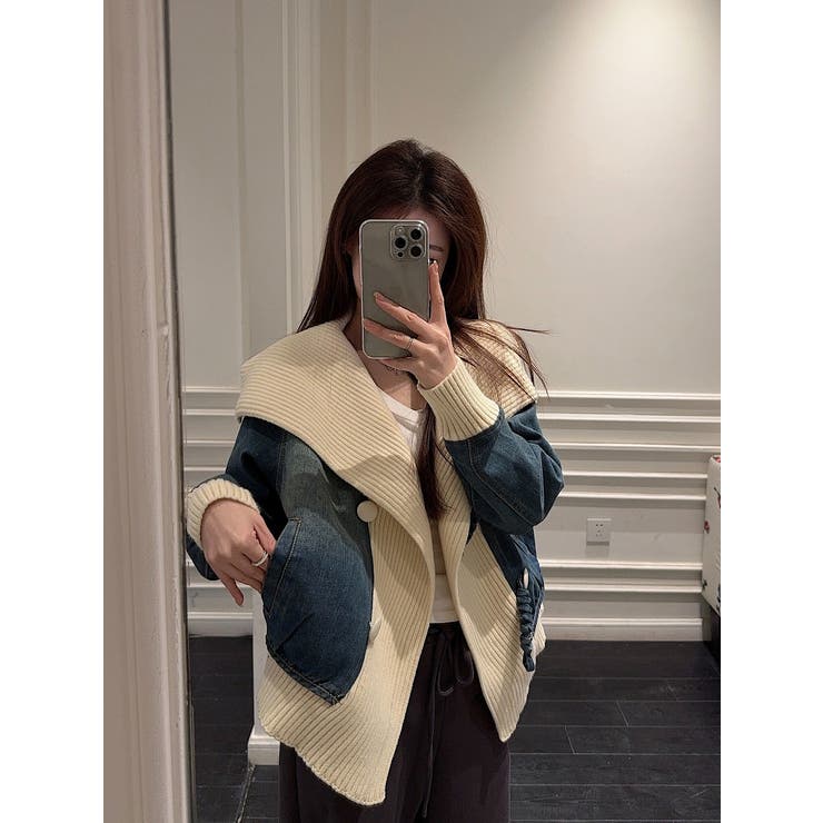 デニム切り替えニットジャケット | Ulysses | 詳細画像3 