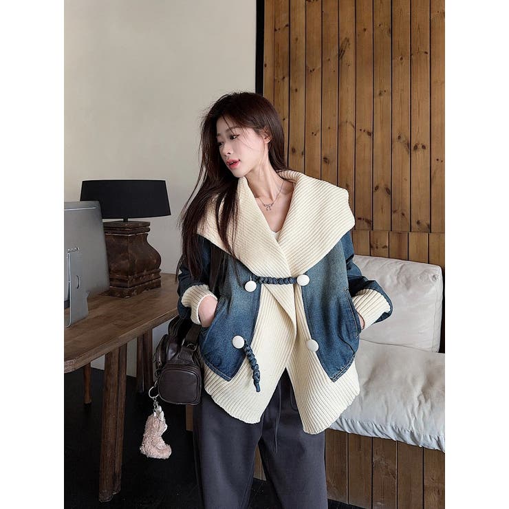 デニム切り替えニットジャケット | Ulysses | 詳細画像7 