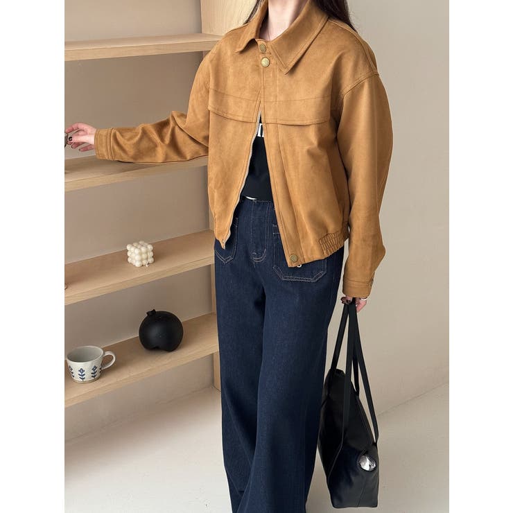 襟付きフェイクスエードジャケット | Ulysses | 詳細画像1 