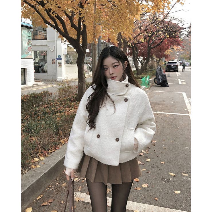 オフホワイト | スタンドカラーダブルブレストショートジャケット | Ulysses