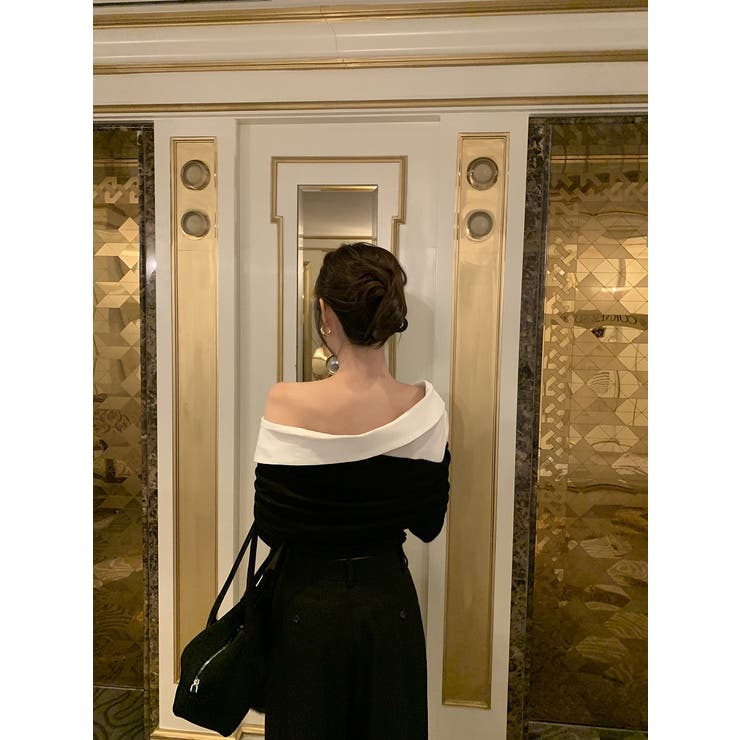 襟付き切り替えオフショルダートップス | Ulysses | 詳細画像5 