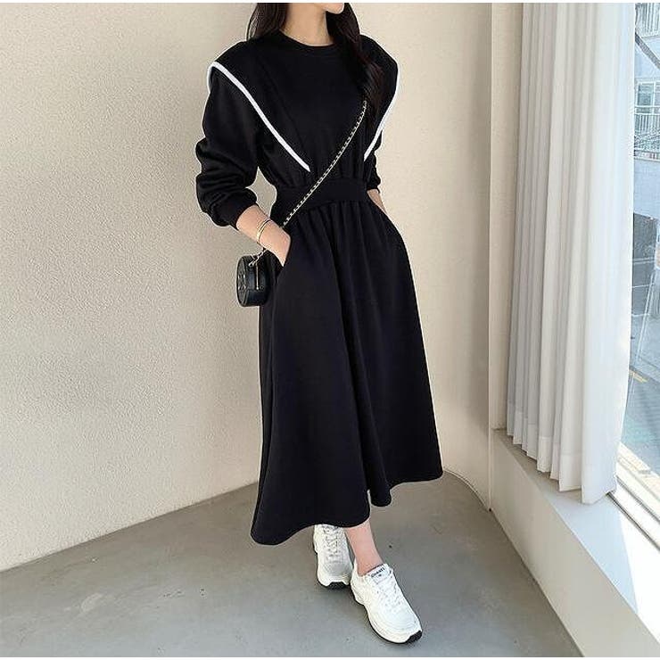 ブラック | 長袖スウェットワンピース | Ulysses