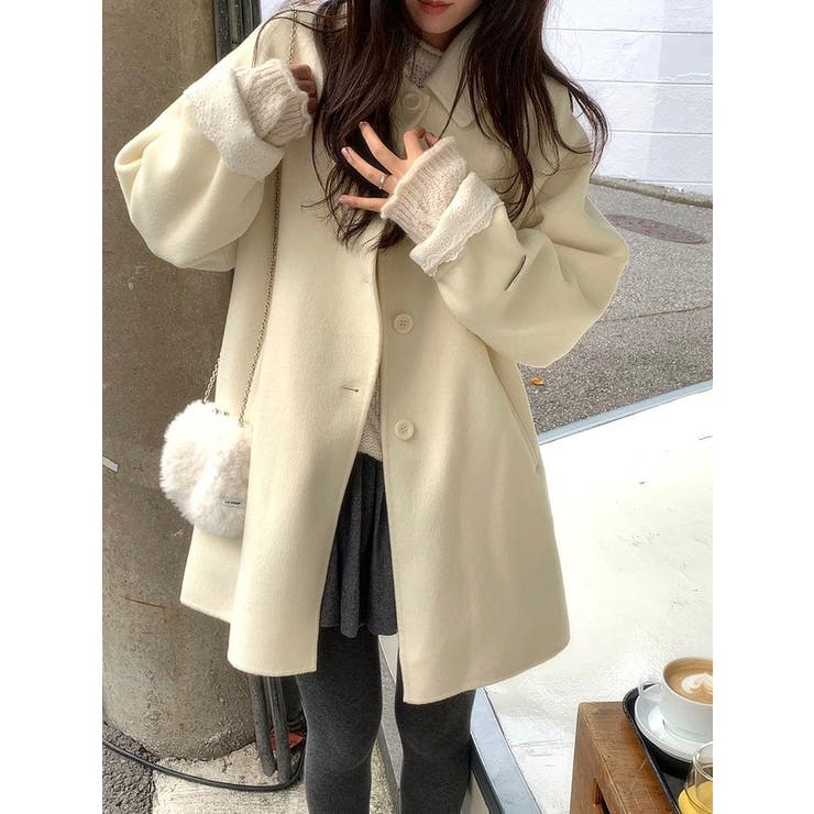 ベージュ | 襟付きシングルブレストメルトンジャケット | Ulysses