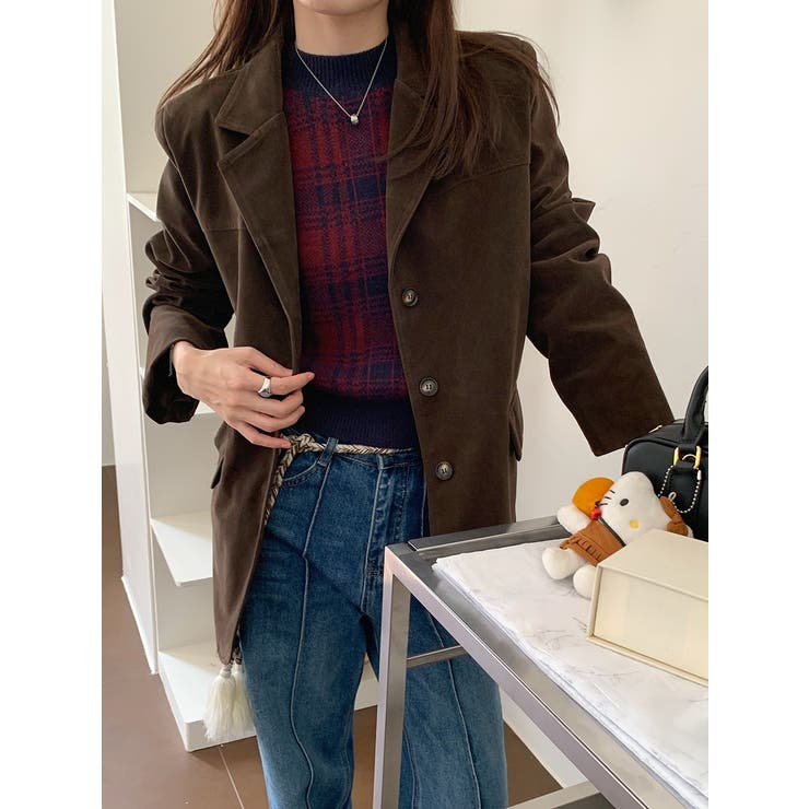 ダークブラウン | フェイクスエードスーツジャケット | Ulysses