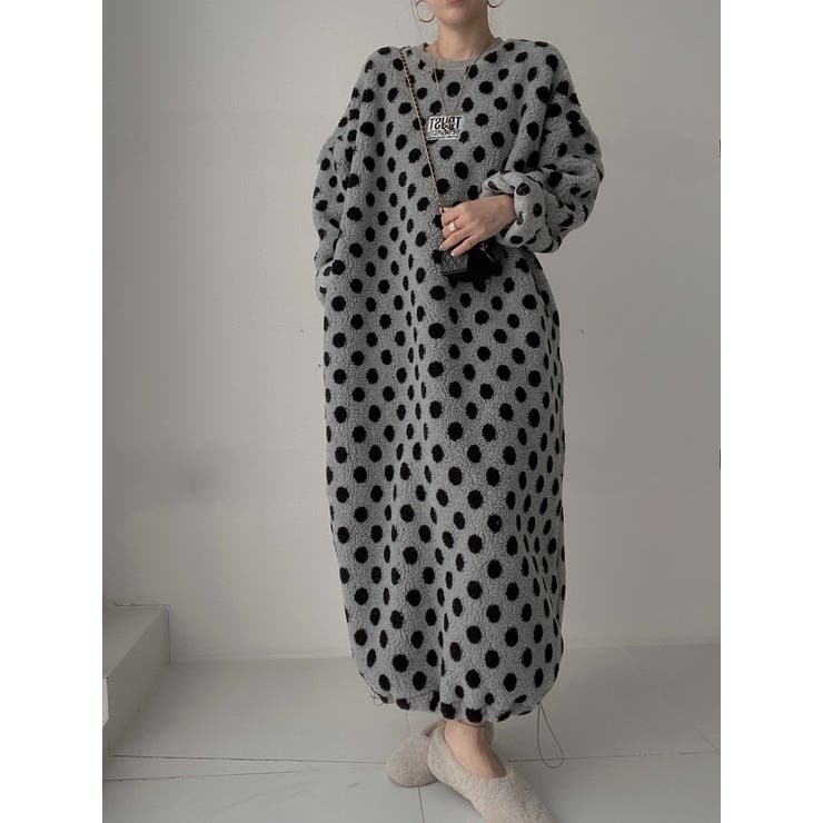 ドット柄ボアワンピース | Ulysses | 詳細画像1 