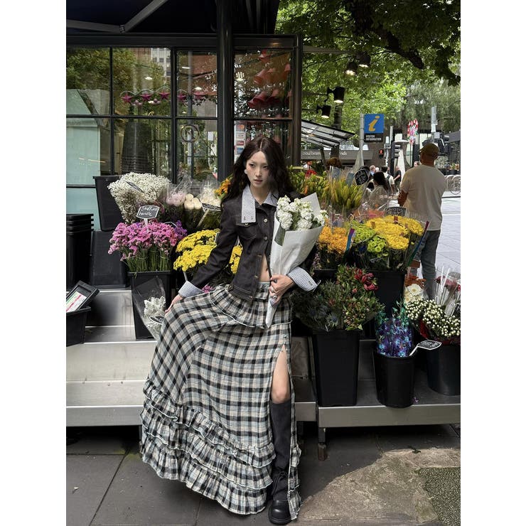 切り替えチェック柄デニムジャケット | Ulysses | 詳細画像2 