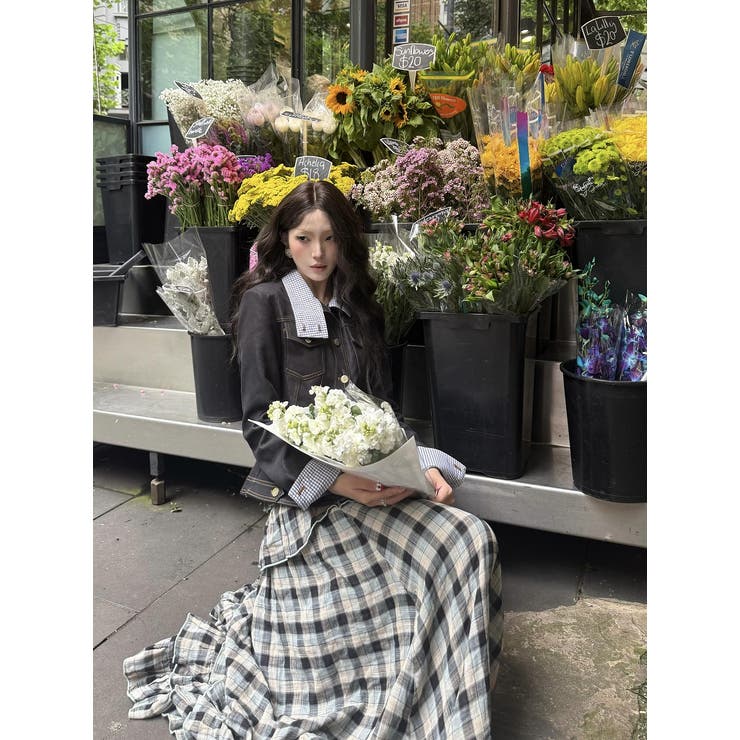 切り替えチェック柄デニムジャケット | Ulysses | 詳細画像3 