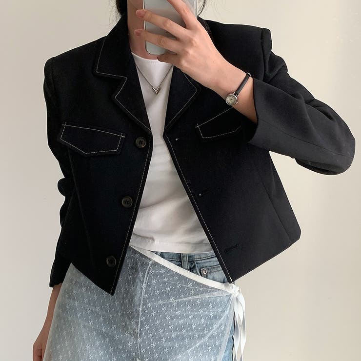 ブラック | ショートシングルブレストジャケット | Ulysses