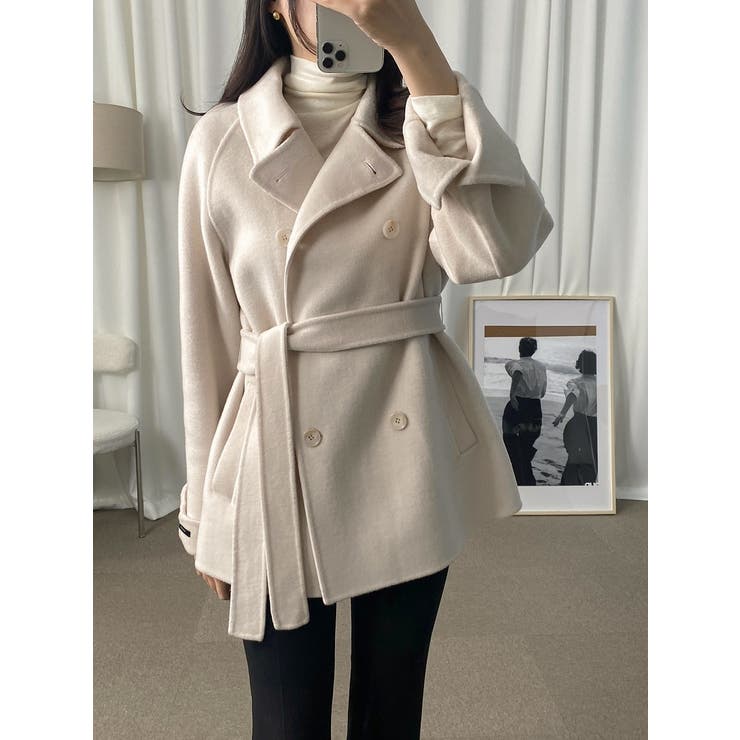 襟付きリボンダブルブレストメルトンジャケット | Ulysses | 詳細画像3 