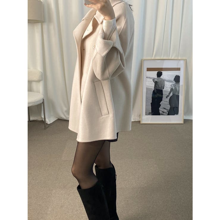 襟付きリボンダブルブレストメルトンジャケット | Ulysses | 詳細画像4 