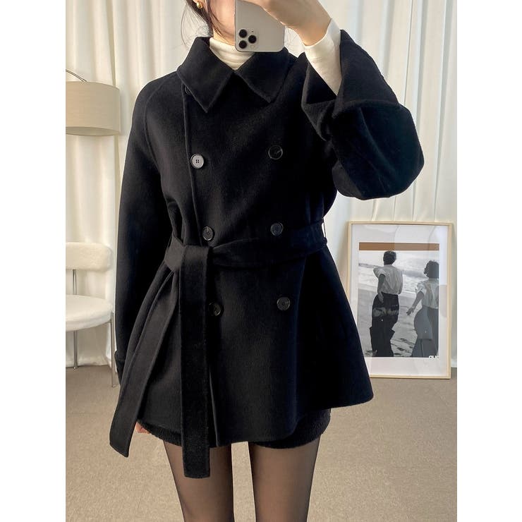 襟付きリボンダブルブレストメルトンジャケット | Ulysses | 詳細画像5 