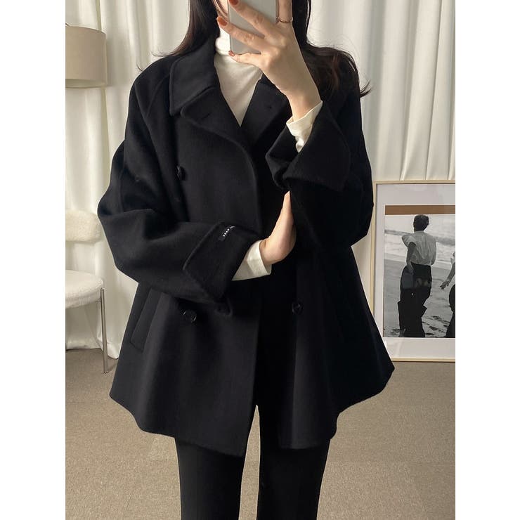 襟付きリボンダブルブレストメルトンジャケット | Ulysses | 詳細画像6 