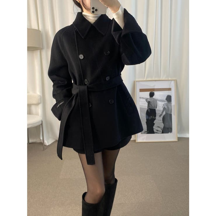 襟付きリボンダブルブレストメルトンジャケット | Ulysses | 詳細画像8 