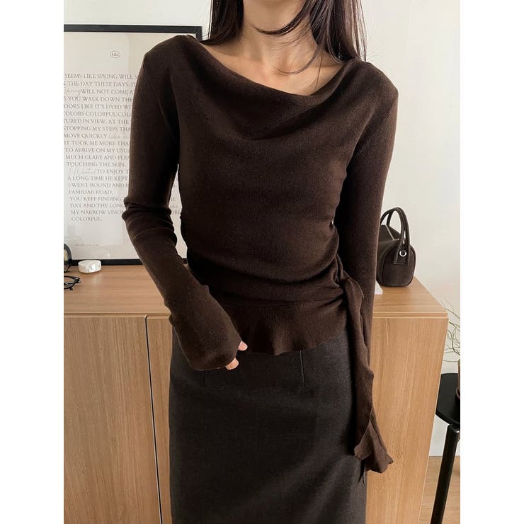 ブラウン | オフショルダーニットトップス | Ulysses