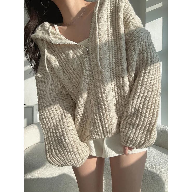 フード付きジップ付きセータージャケット | Ulysses | 詳細画像4 