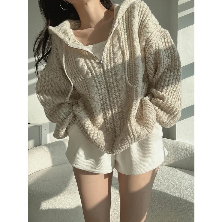 フード付きジップ付きセータージャケット | Ulysses | 詳細画像5 