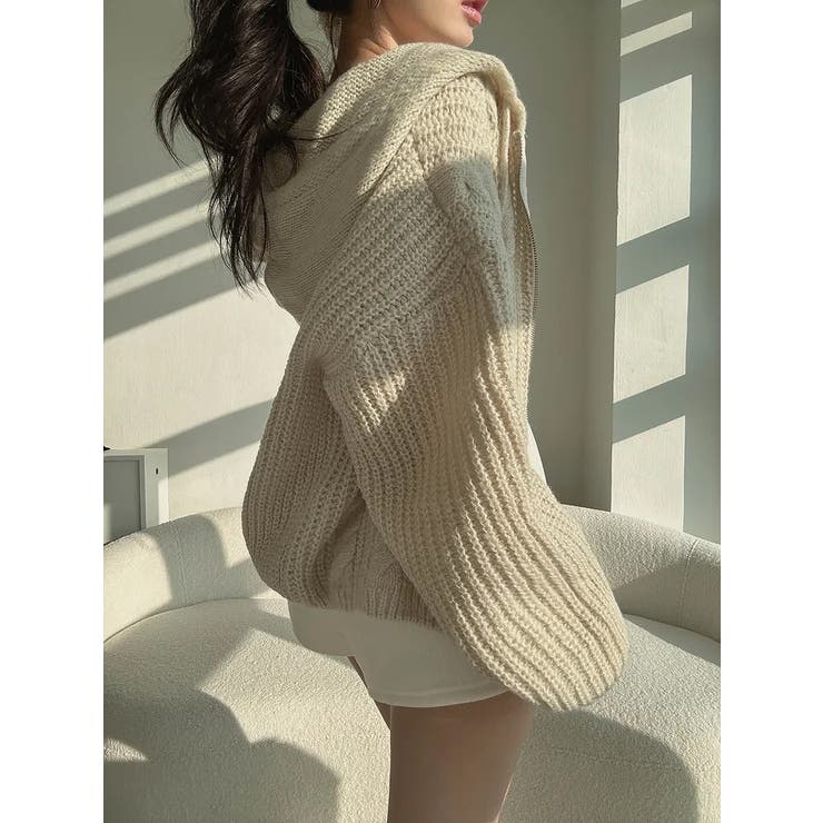 フード付きジップ付きセータージャケット | Ulysses | 詳細画像6 