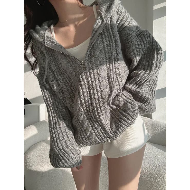 フード付きジップ付きセータージャケット | Ulysses | 詳細画像9 