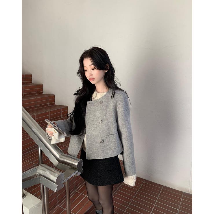 クルーネックダブルブレストメルトンジャケット | Ulysses | 詳細画像5 