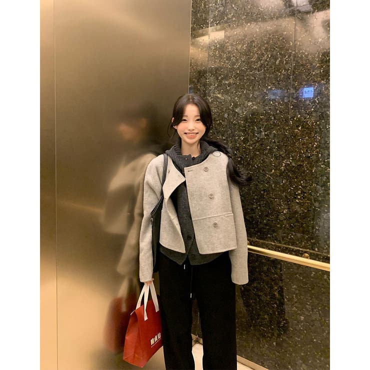 クルーネックダブルブレストメルトンジャケット | Ulysses | 詳細画像9 