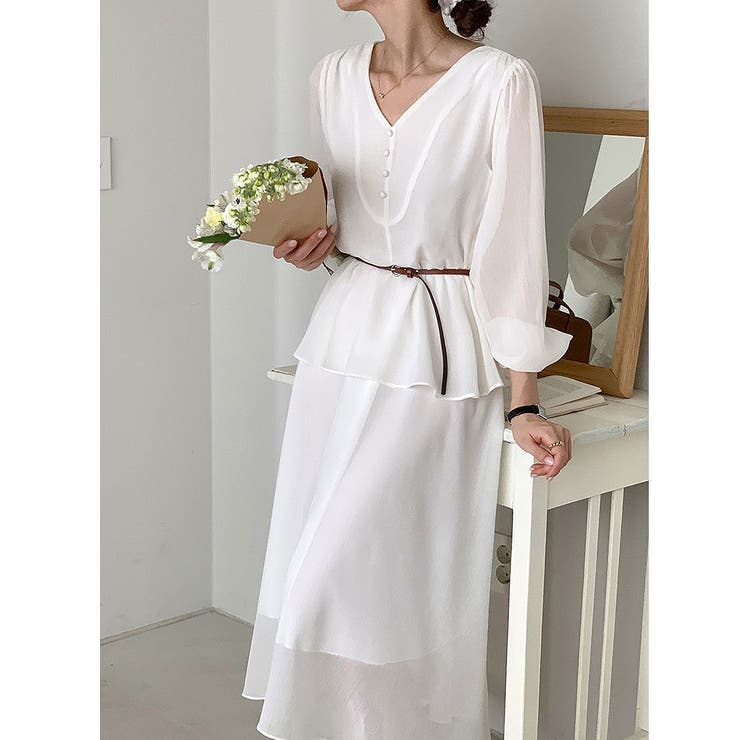 ベルト付きVネックワンピース | Ulysses | 詳細画像3 