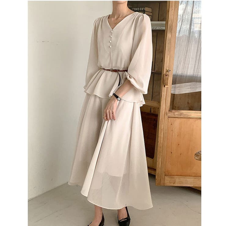 ベルト付きVネックワンピース | Ulysses | 詳細画像8 