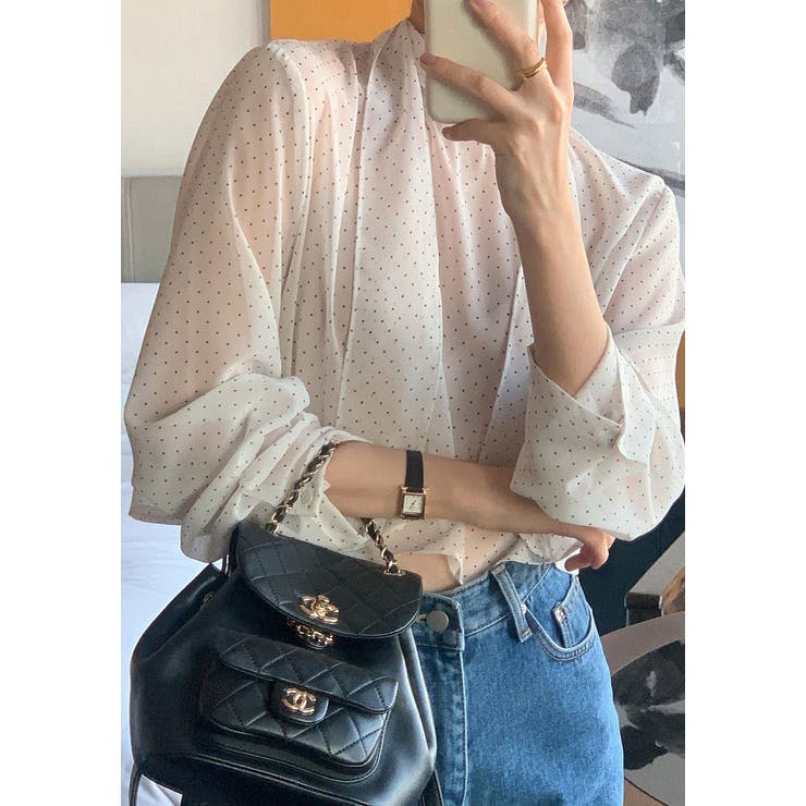 リボンドット柄トップス | Ulysses | 詳細画像1 