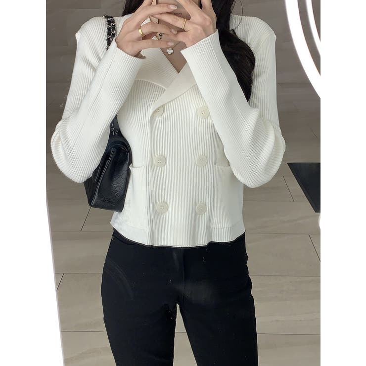 オフホワイト | ダブルブレストニットジャケット | Ulysses