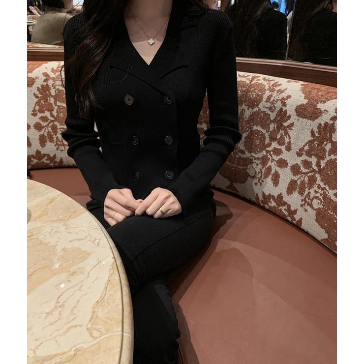 ブラック | ダブルブレストニットジャケット | Ulysses