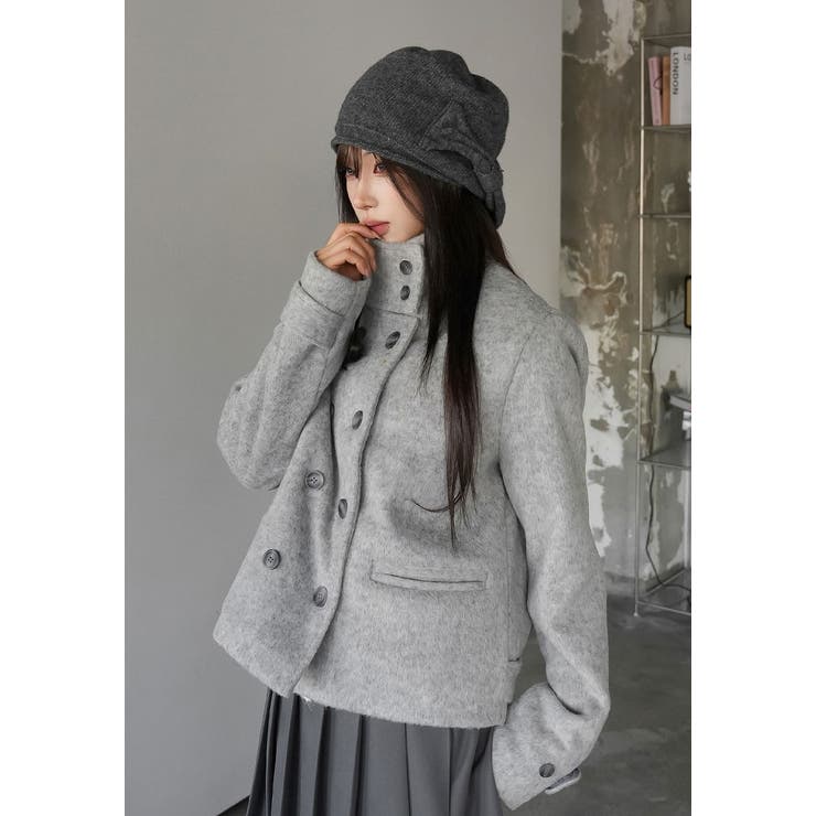 スタンドカラーダブルブレストメルトンジャケット | Ulysses | 詳細画像8 