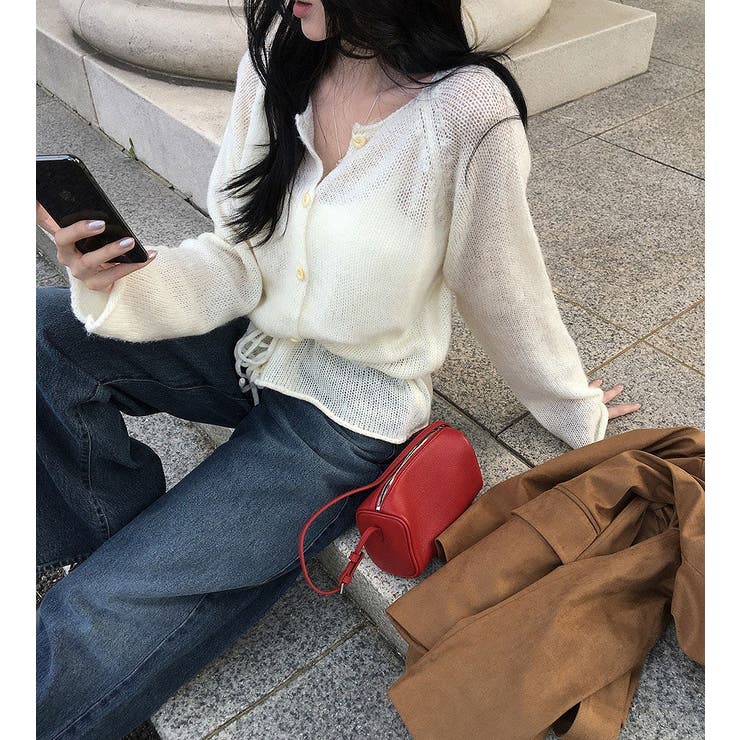 ドローストリングシングルブレストニットトップス | Ulysses | 詳細画像2 