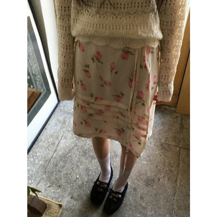 ベージュ | リボンフラワースカート | Ulysses