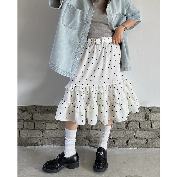 フリルドット柄スカート | Ulysses | 詳細画像1 