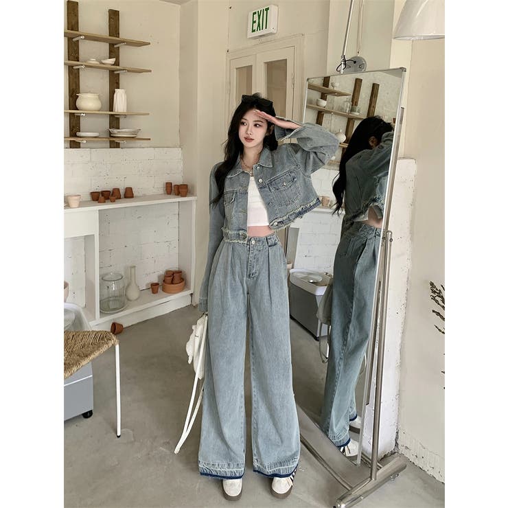 ライトブルー | デニムジャケットワイドパンツセットアップ | Ulysses