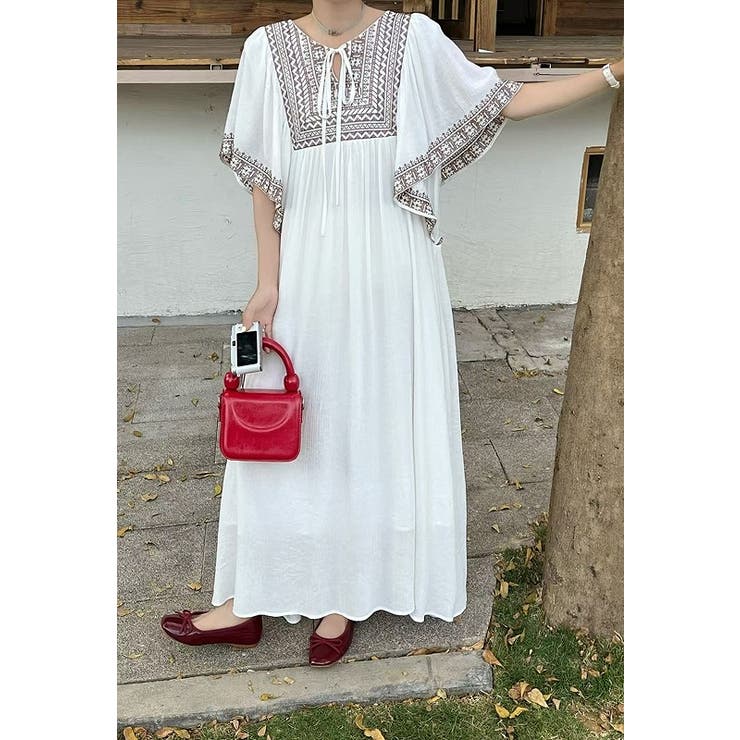 リボン半袖ロングワンピース | Ulysses | 詳細画像3 