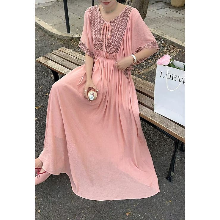 リボン半袖ロングワンピース | Ulysses | 詳細画像4 