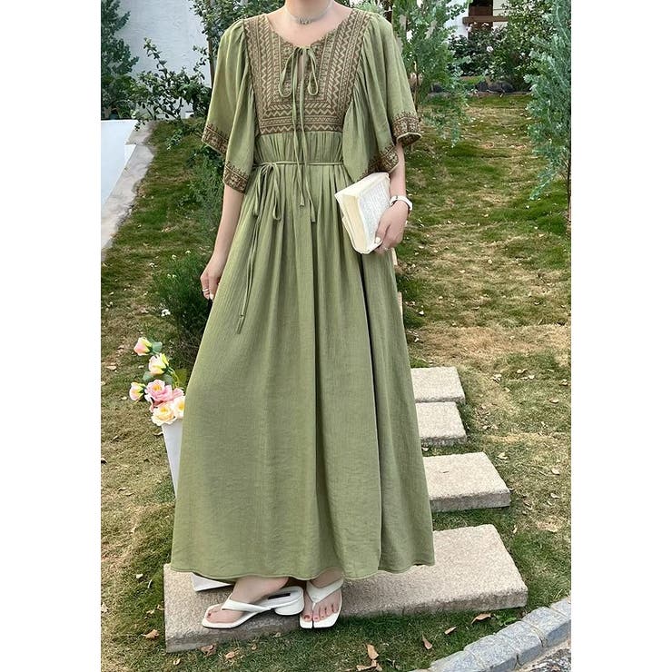 リボン半袖ロングワンピース | Ulysses | 詳細画像9 