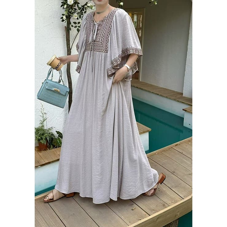 リボン半袖ロングワンピース | Ulysses | 詳細画像11 