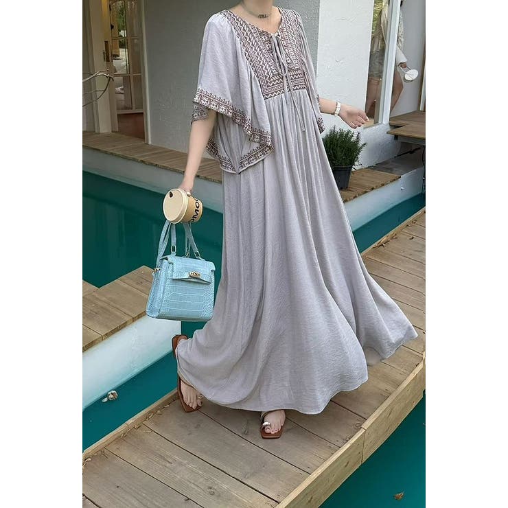 リボン半袖ロングワンピース | Ulysses | 詳細画像12 