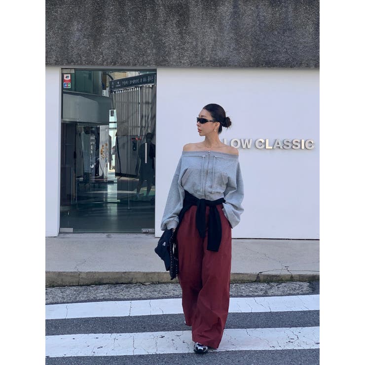 スウェットジップ付きオフショルダートップス | Ulysses | 詳細画像6 