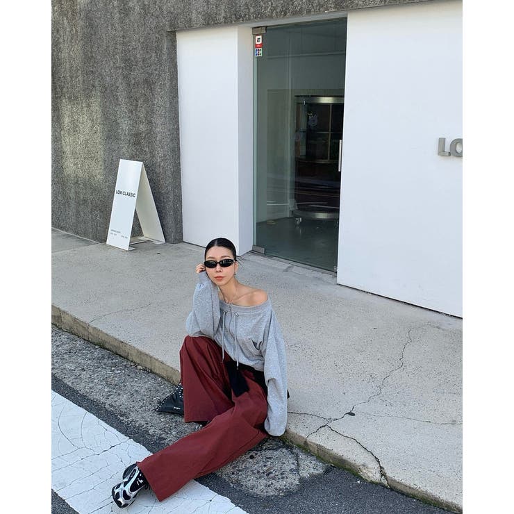 スウェットジップ付きオフショルダートップス | Ulysses | 詳細画像8 