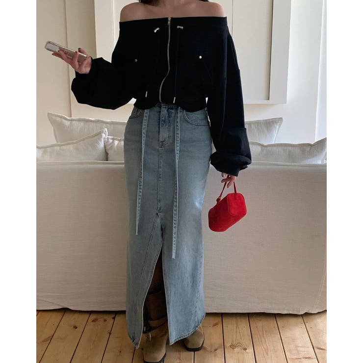 スウェットジップ付きオフショルダートップス | Ulysses | 詳細画像11 