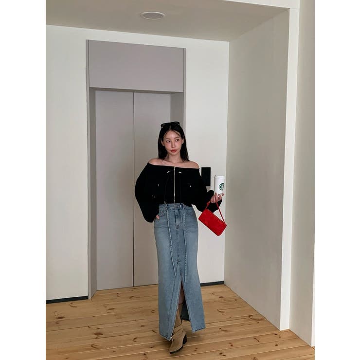 スウェットジップ付きオフショルダートップス | Ulysses | 詳細画像12 