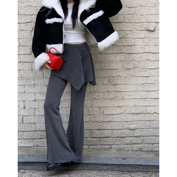 グレー | ラップスカートフレア パンツセットアップ | Ulysses