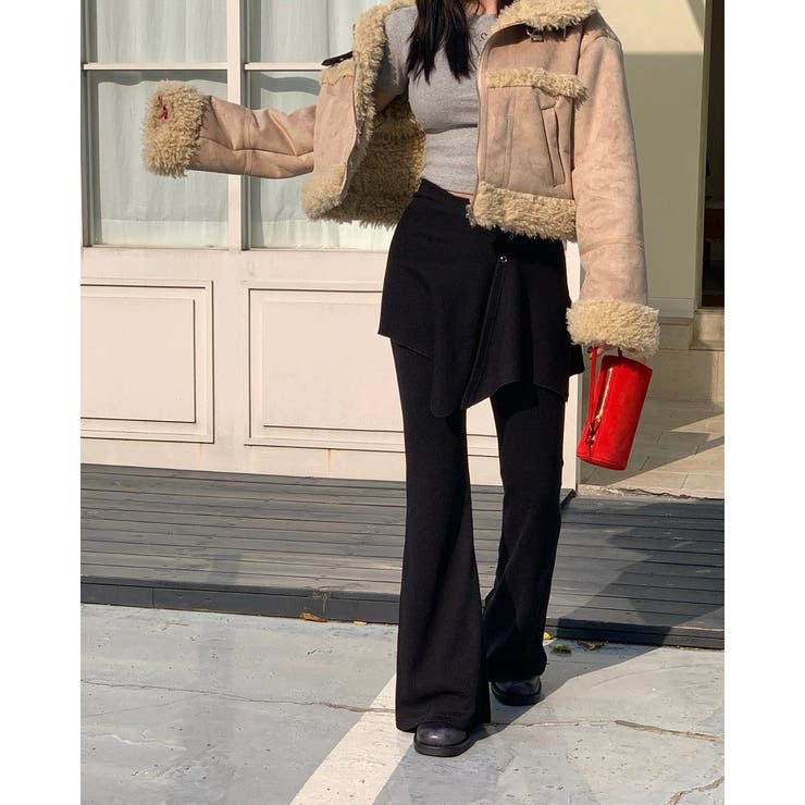 ブラック | ラップスカートフレア パンツセットアップ | Ulysses