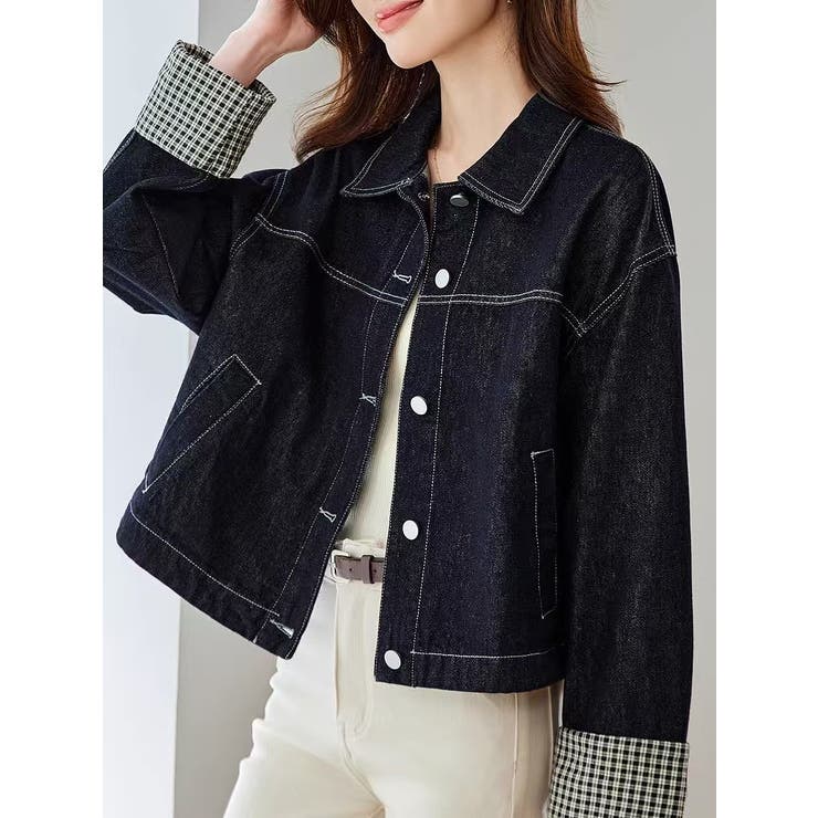 ダークブルー | デニム襟付きシングルブレストジャケット | Ulysses