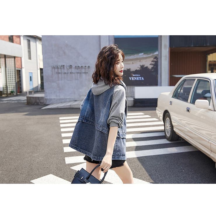 スウェット切り替えデニムフード付きジャケット | Ulysses | 詳細画像3 